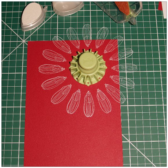 Inkadinkado With Love Card - Step 2 - Stamp the Petals