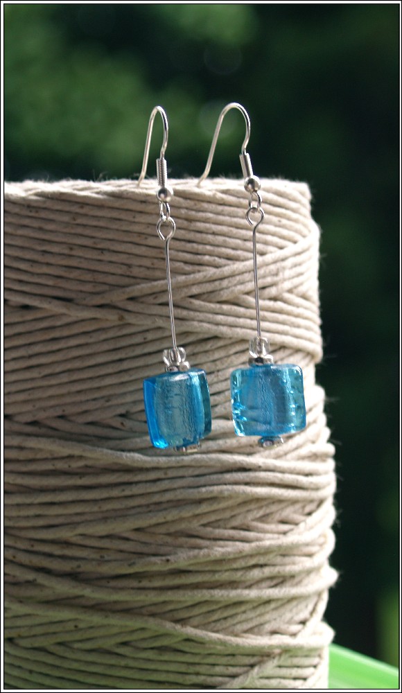 Handmade Earrings with Glass Beads