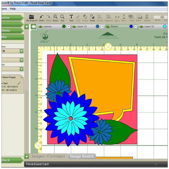 Making A Floral Easel Card With The Cricut Mini - Cricut Craft Room Software Layout