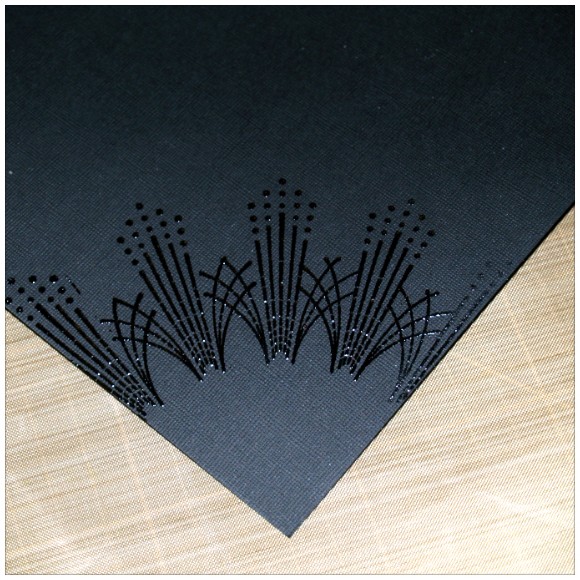 Things To Do With Inkadinkado Stamping Gear - Heat Embossing - Clear Embossing Powder on Clear Ink on Black Card