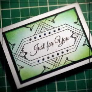 Inkadinkado Stamping Gear - Working With Squares and Rectangles - Emerald Artist Trading Card