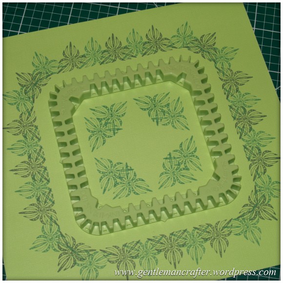 Inkadinkado Stamping Gear - Working With Squares and Rectangles - Square Wheel on 12x12 Scrapbook Page - Stage 4