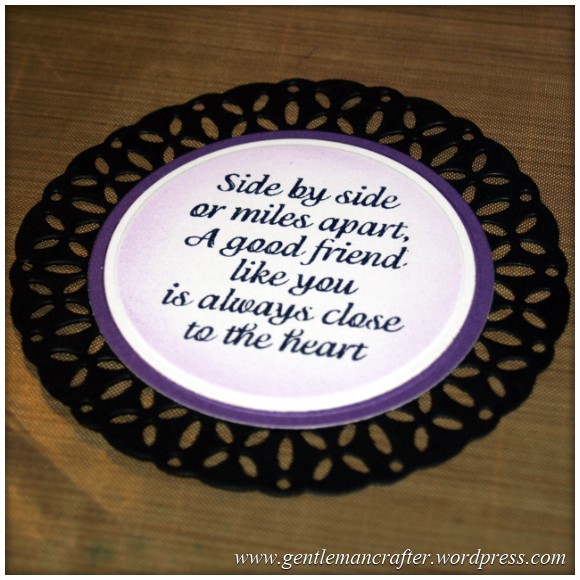 Inkadinka-Doily Card - An Inkadinkado Card - Completed Sentiment Topper