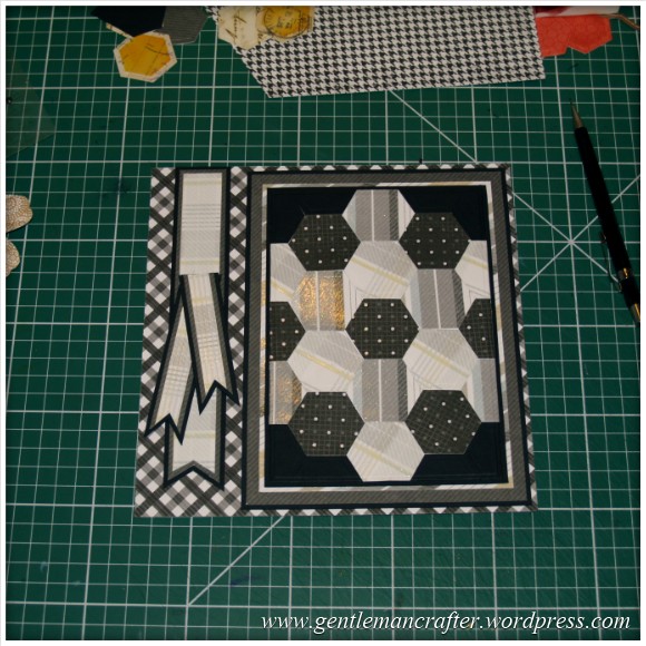 Faux Patchwork Card With Hexagon Spellbinders Dies - Assembly Step 4