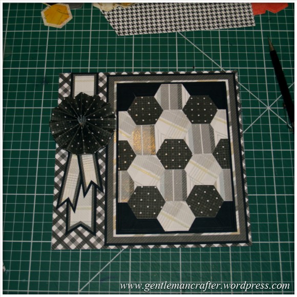 Faux Patchwork Card With Hexagon Spellbinders Dies - Assembly Step 5