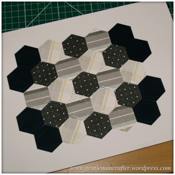 Faux Patchwork Card With Hexagon Spellbinders Dies - Initial Layout