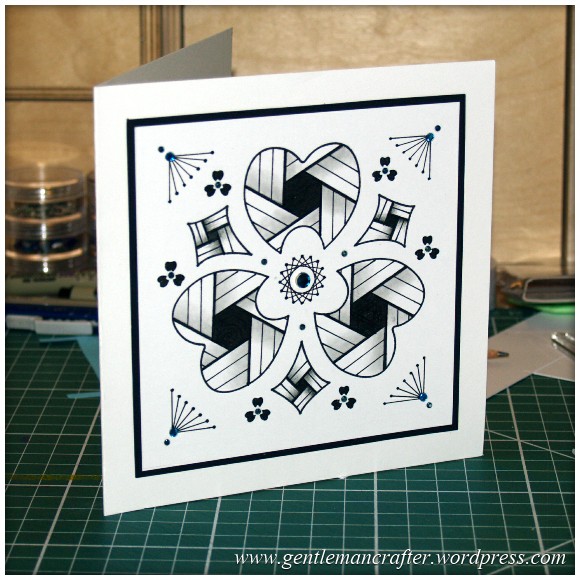 Old Dog, New Tricks - Using Old Stencils For Zentangled Cards - Finished Card 2