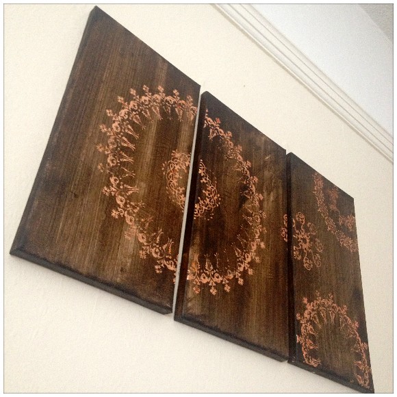 Canvas with Gilding Flakes - Hung On The Wall