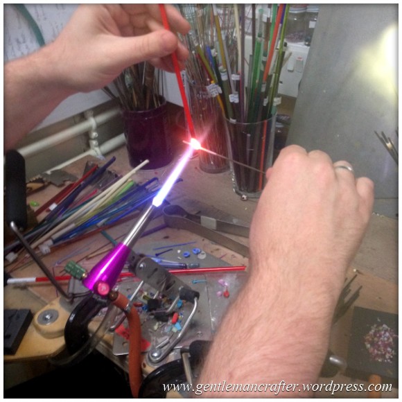 Glass Bead Making With Helen Chalmers - Me Making A Bead