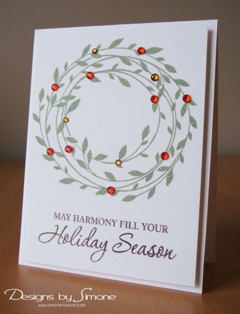 Worldwide Wednesday - Simone Naoum - Holiday Harmony Wreath Card
