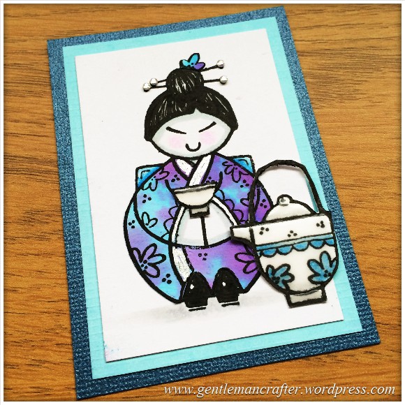 Artist Trading Card Using Woodware Oriental Elements Stamps by Francoise Read - 89.1