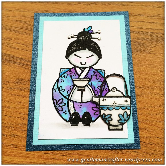 Artist Trading Card Using Woodware Oriental Elements Stamps by Francoise Read - 89.2