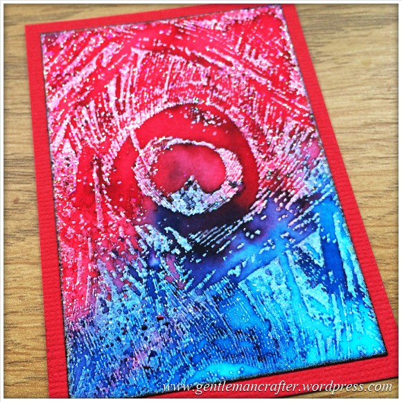 Artist Trading Card With Reverse Peacock Cover A Card Stamp From Impression Obsessions - 90.3