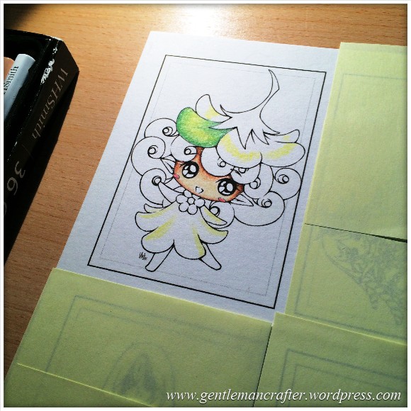 Artist Trading Card 93 - Digi Stamp Colouring - Starting To Colour