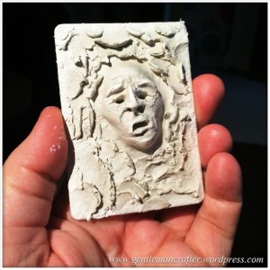 Artist Trading Card Daily - 100 - Air Dry Clay Face 1