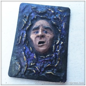 Artist Trading Card Daily - 100 - Air Dry Clay Face 3