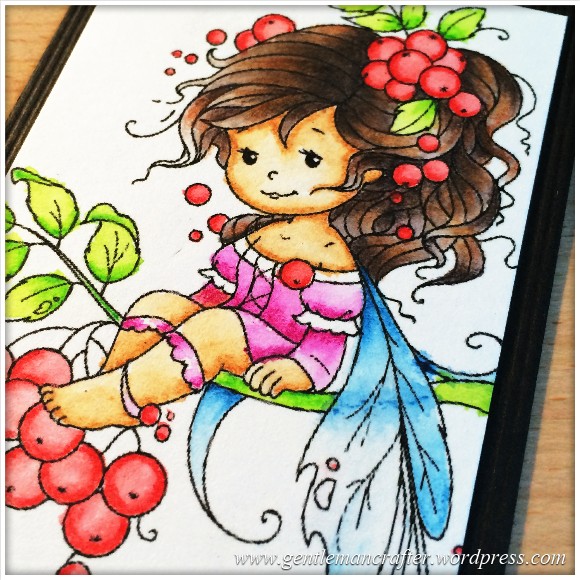Artist Trading Card Daily 99 - Rowan Fairy Coloured With Inktense Pencils 2