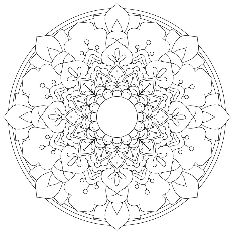 Monday Mandala 5 Free Colouring In Design