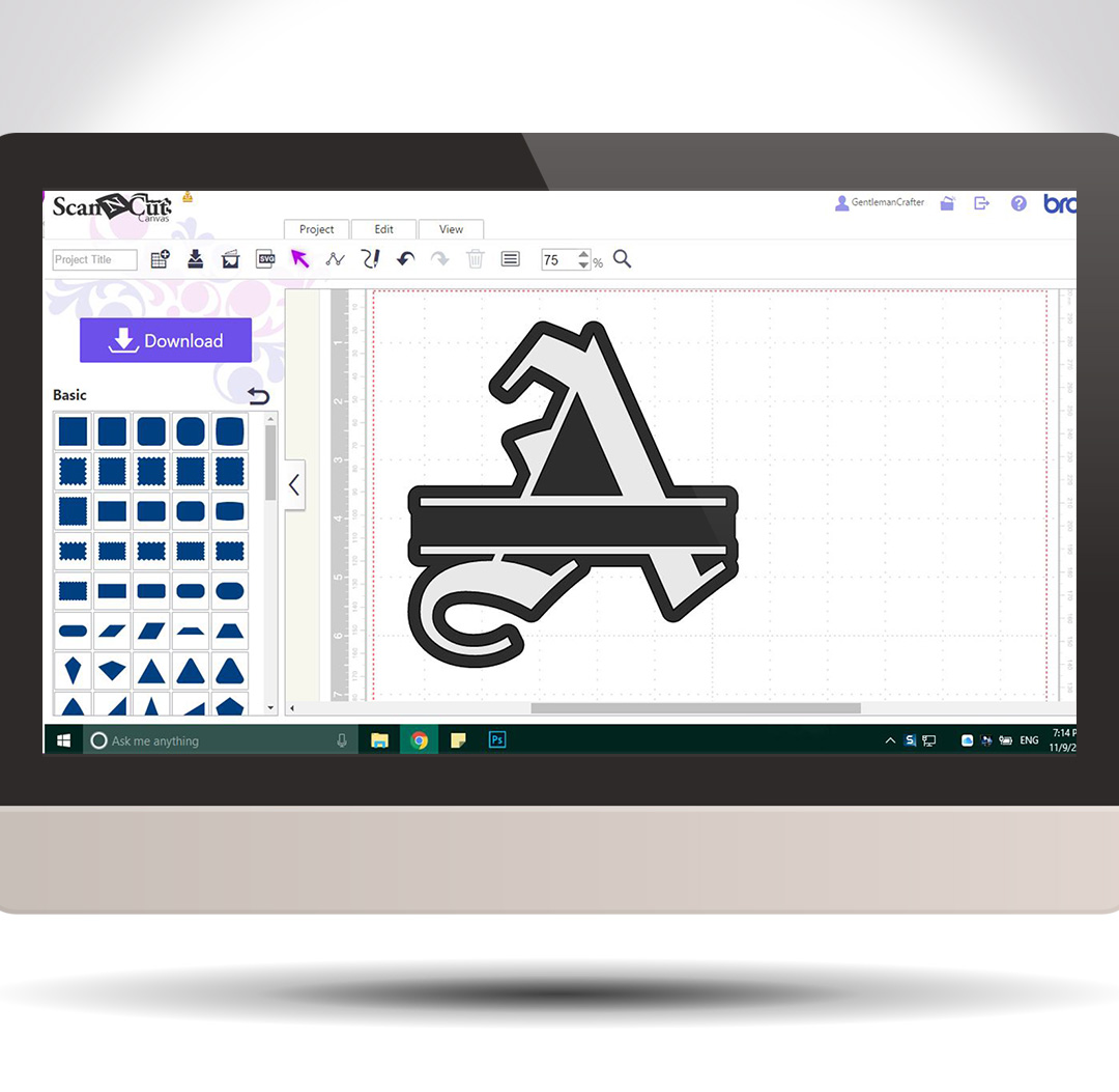 Making Split Letter Monograms In Scan N Cut Canvas – GENTLEMAN CRAFTER