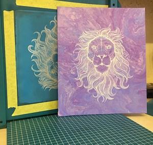 Screen Sensation Screen Printing And Paint Pouring Mixed Media (2)