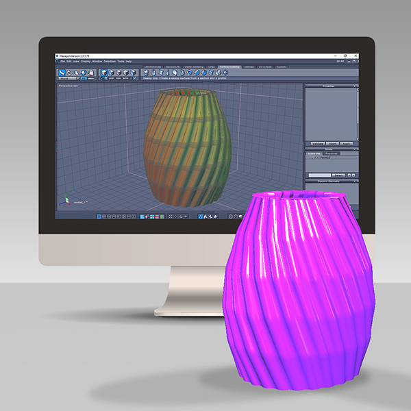 Design A 3D Spiralized Vase In Hexagon 2 GC