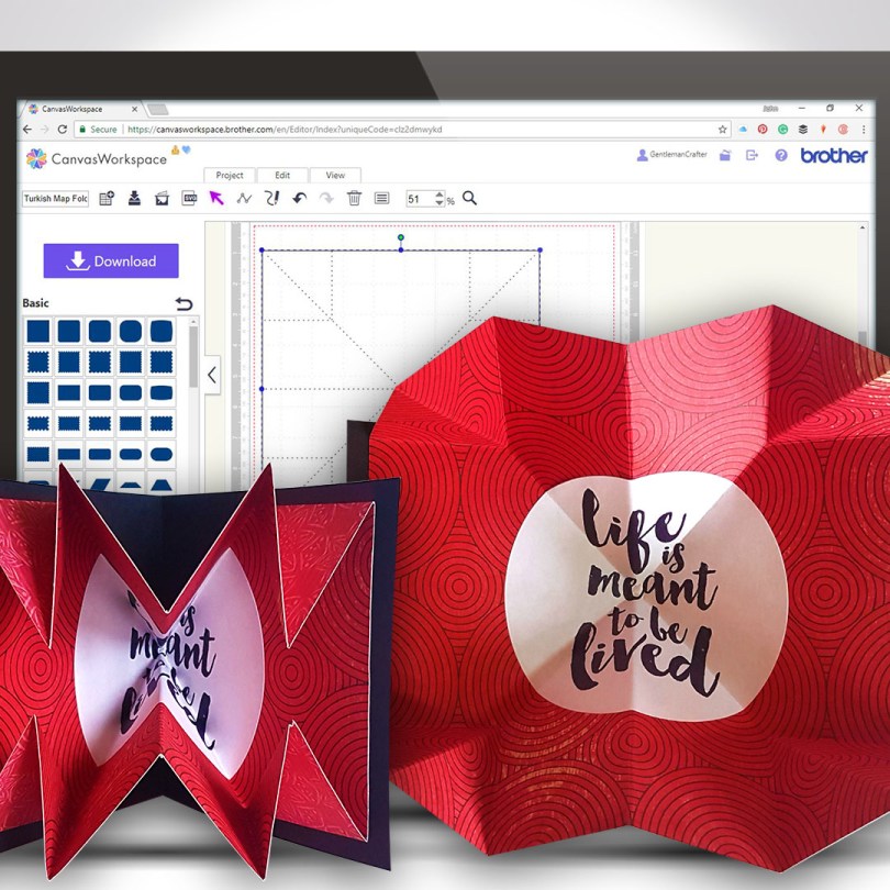 Create A Turkish Map Fold Greeting Card Insert In Canvas Workspace For The Brother Scan N Cut Blog