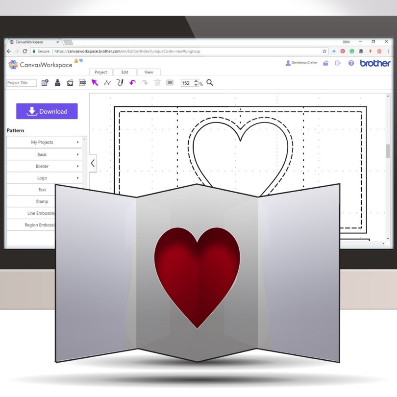Creating A Simple Pop Out Greetings Card Insert In Canvas Workspace Online For The Brother Scan N Cut