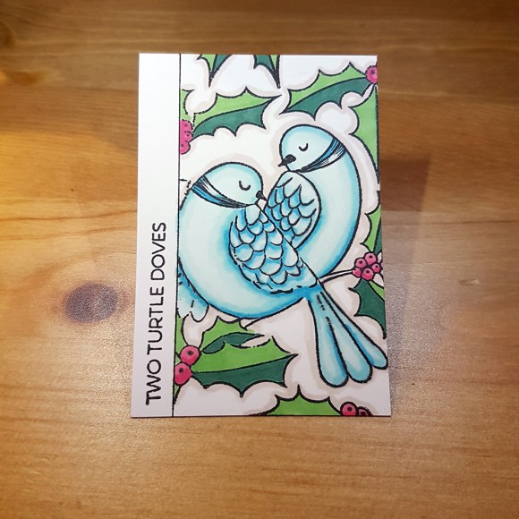 2 Two Turtle Doves Artist Trading Card by John Bloodworth Gentleman Crafter