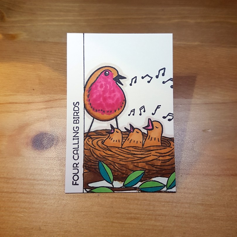 4 Calling Birds Artist Trading Card by John Bloodworth Gentleman Crafter