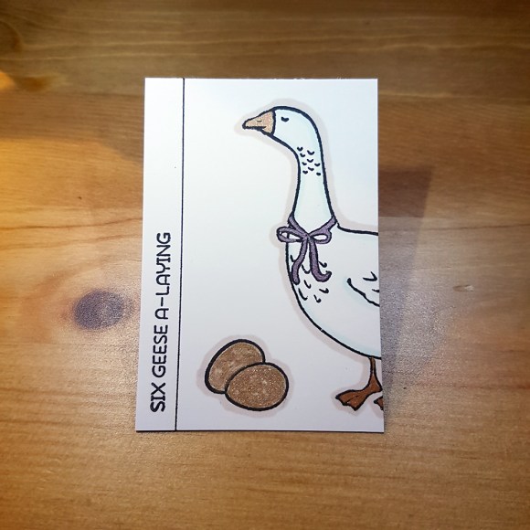 6 Geese Laying Artist Trading Card by John Bloodworth Gentleman Crafter