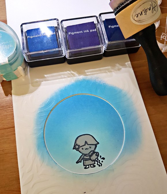 The Age Of Aquarius Rubber Stamped Greetings Card by John Bloodworth Gentleman Crafter (4)