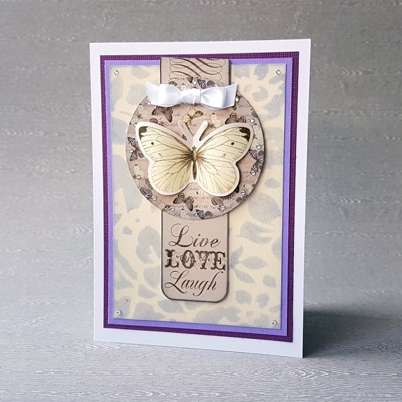Couture Creations Butterfly Garden Live Lough Laugh Card by John Bloodworth