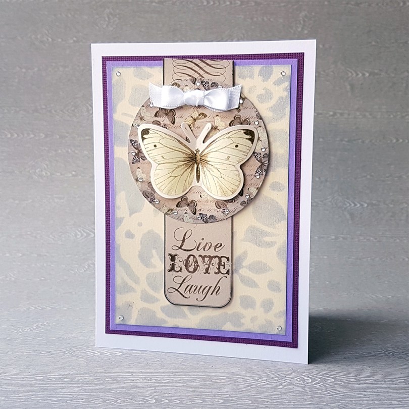 Couture Creations Butterfly Garden Live Lough Laugh Card by John Bloodworth