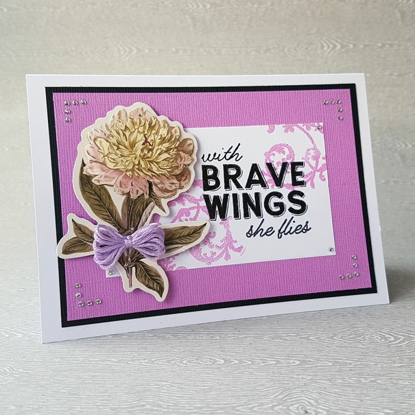 Couture Creations Butterfly Garden With Brave Wings Floral Card by John Bloodworth