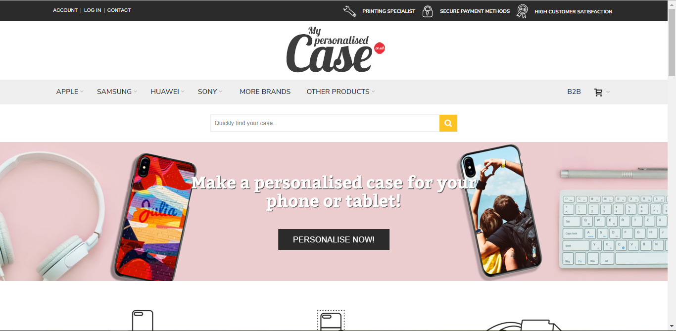 Image of My Personalised Case website.