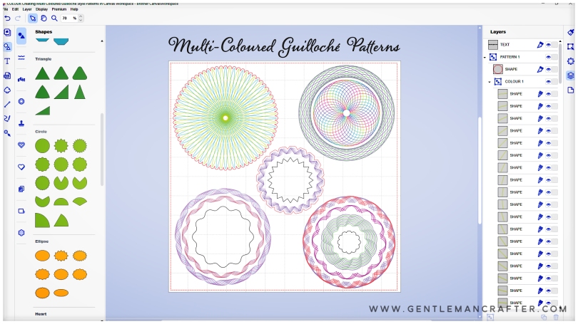 Creating Multi Coloured Guilloche Style Patterns In Canvas Workspace GC