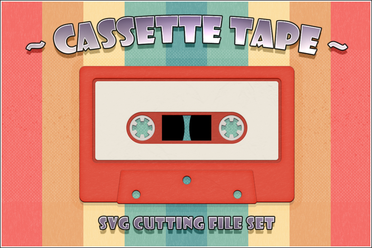 Retro Cassette Tape SVG Cut File Set