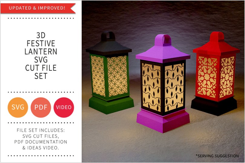 FESTIVE LANTERN SVG CUT FILE SET