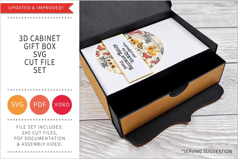 CABINET GIFT BOX SVG CUT FILE SET