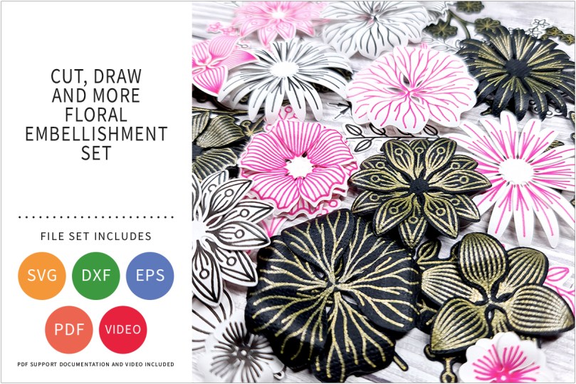 Cut, Draw and More Floral Embellishments File Set – GENTLEMAN CRAFTER