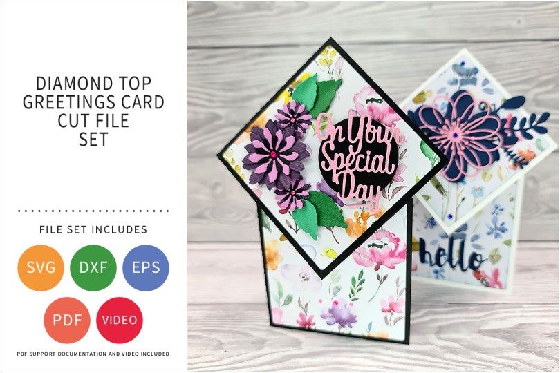 Diamond Top Card SVG Cut File Set
