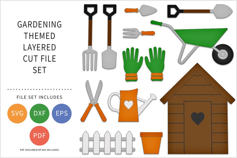 Garden Tools Cut File Set