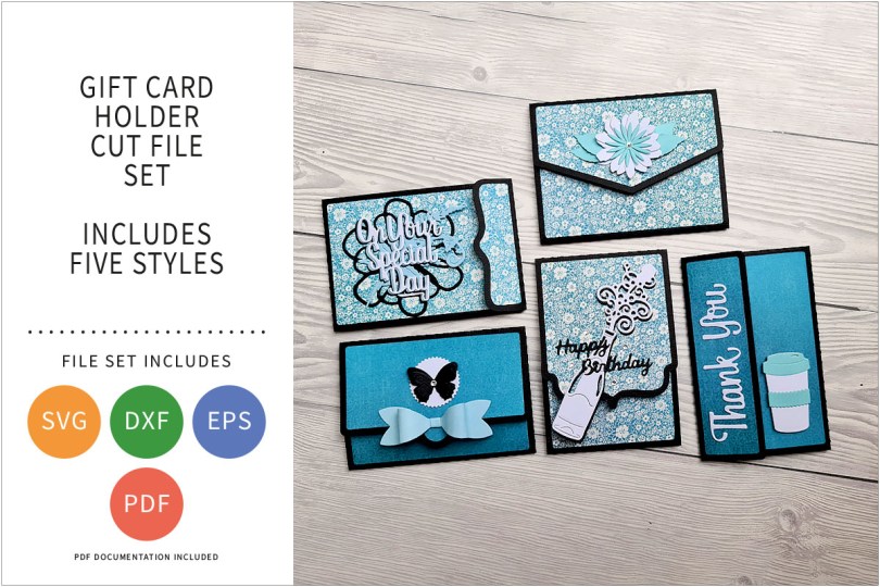 GIFT CARD HOLDER SVG CUT FILE SET