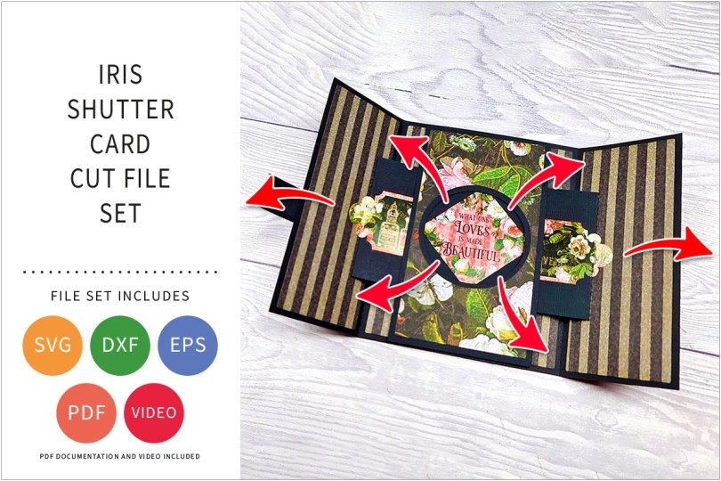 Iris Shutter Card SVG Cut File Set