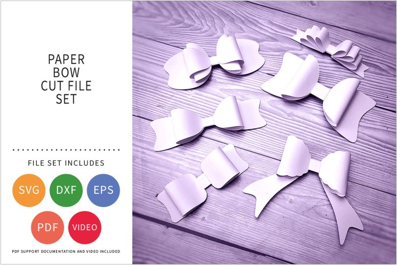 PAPER BOWS SVG CUT FILE SET