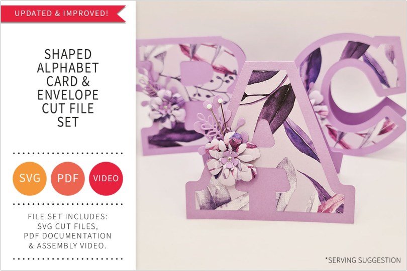 SHAPED ALPHABET CARD svg cut file set