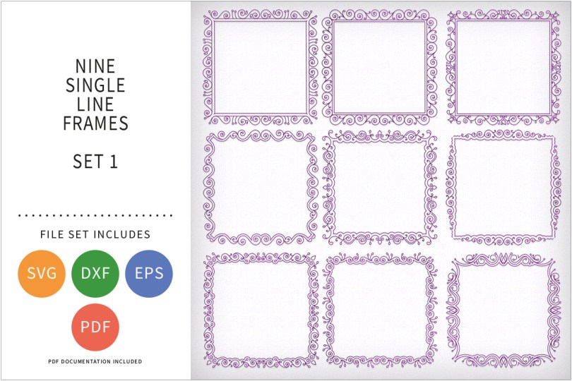 SINGLE LINE FRAMES SVG DESIGNS