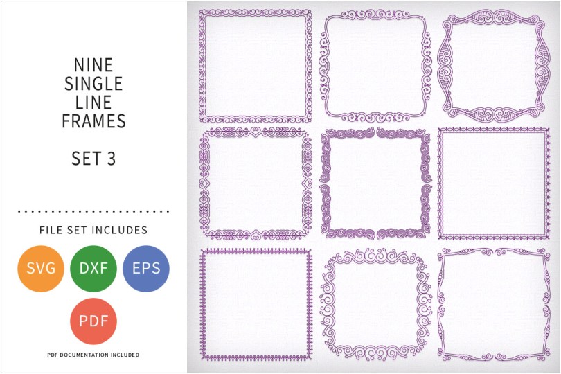 SINGLE LINE FRAMES SVG FILE SET