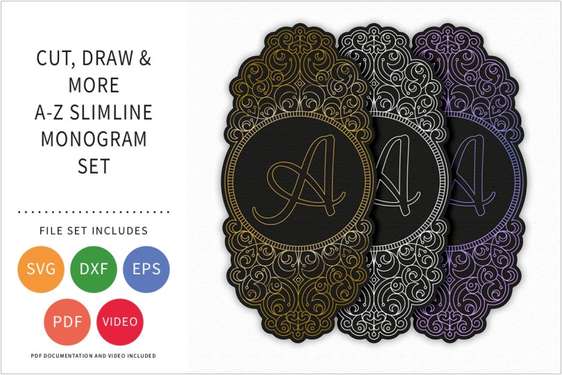 Slimline Monogram Cut Draw and More File Set
