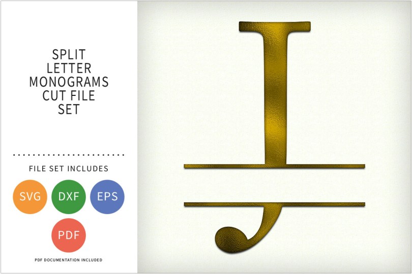 SPLIT LETTER MONOGRAMS SVG CUT FILE SET